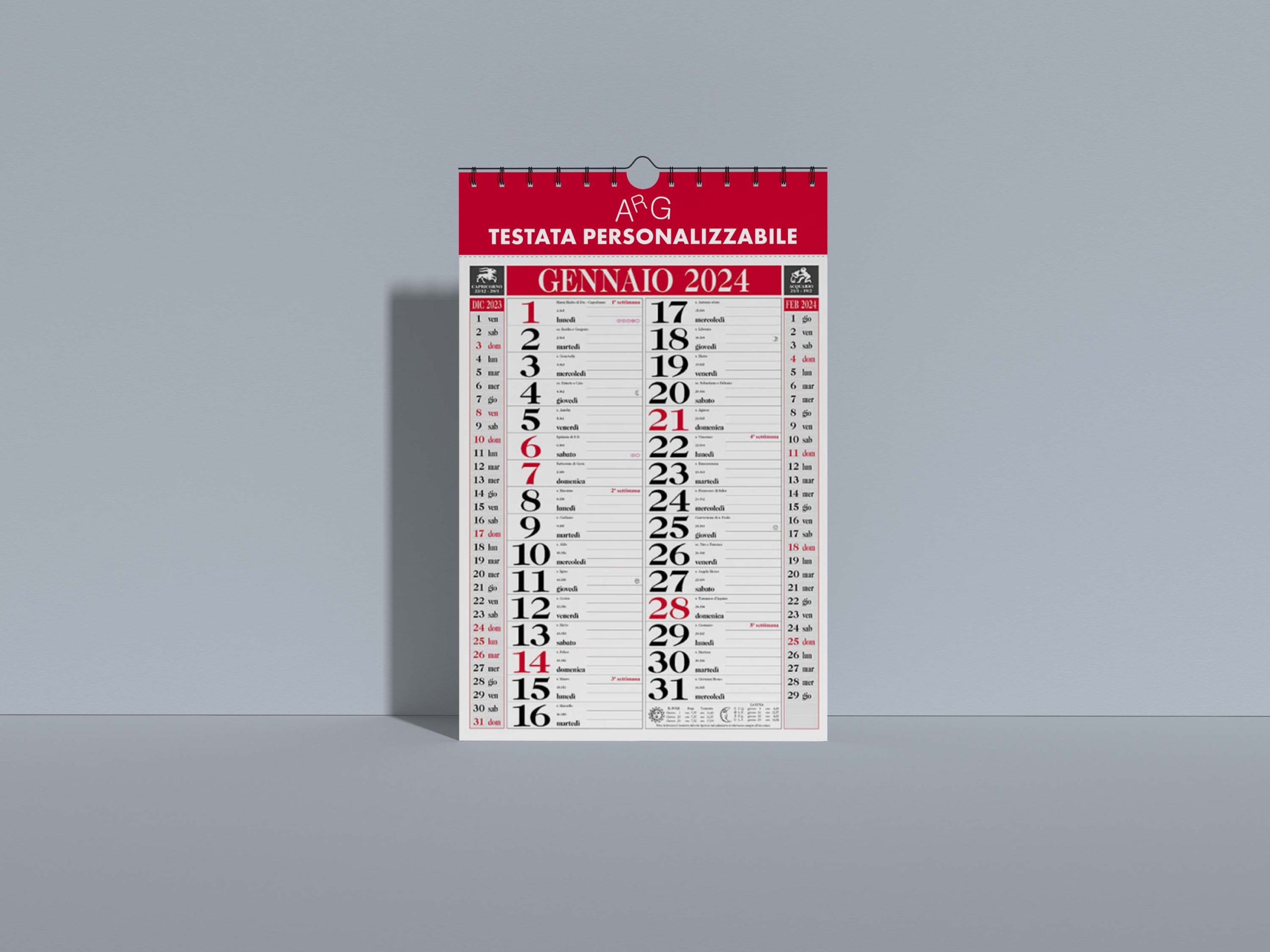 CALENDARI da muro personalizzati cm. 70x100 - 50x70 - Stampastampa  tipografia online ecommerce